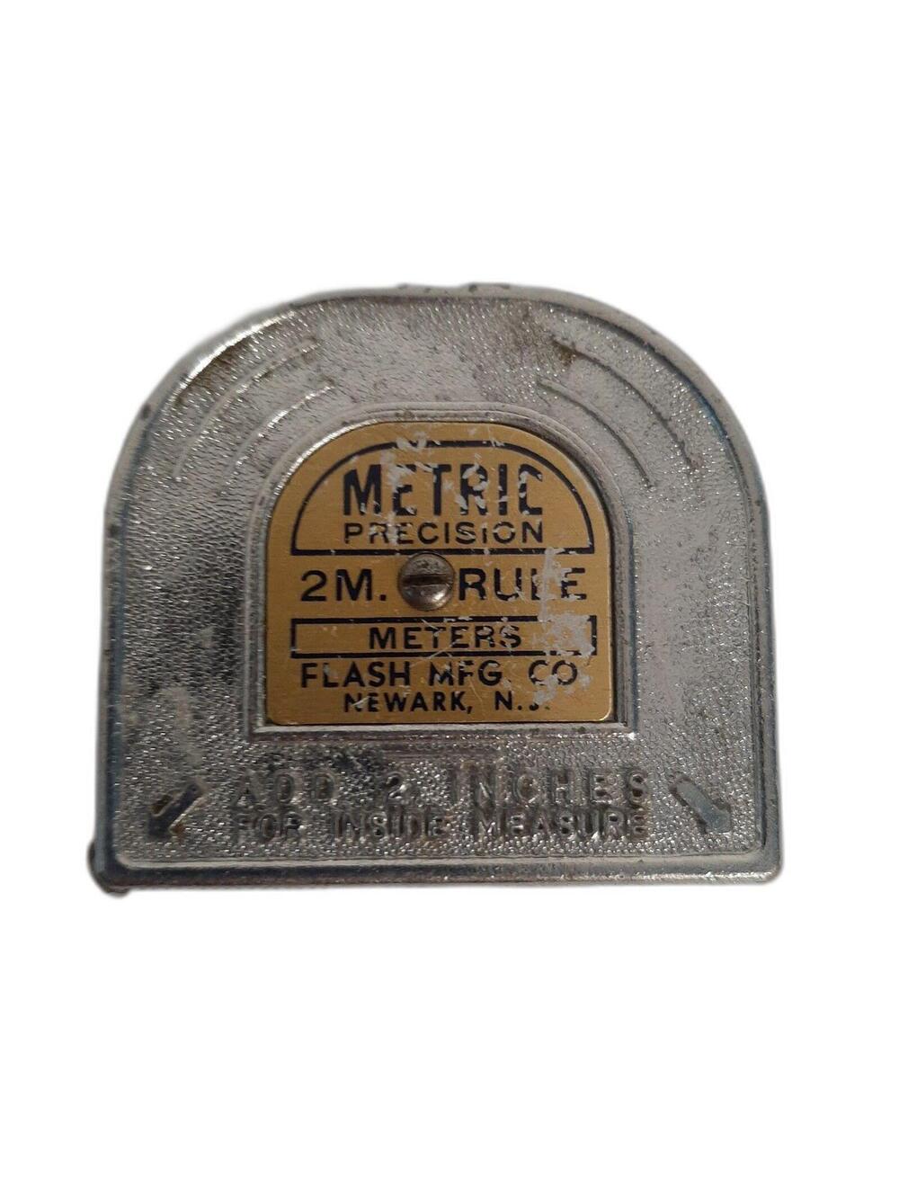 Vintage Metric Precision Tape Measure 2M Rule Flash Mfg. Newark NJ